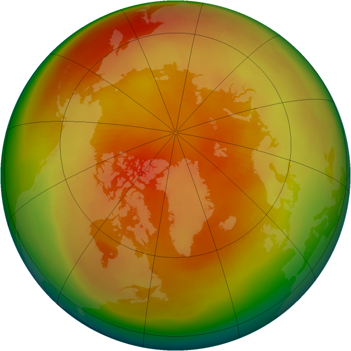 Arctic ozone map for March 1981